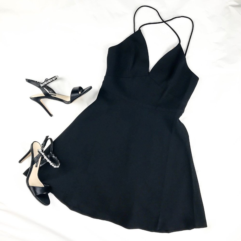 BCBG Black Strappy Skater Dress